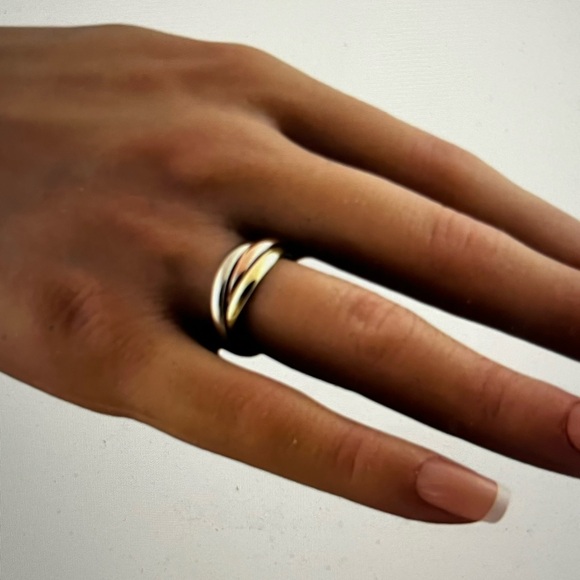 Vintage 18k Cartier Tri Color Rolling Ring - Picture 3 of 5